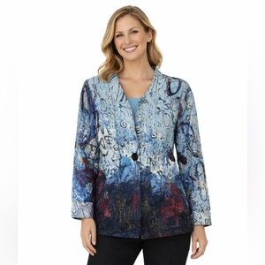 DOLCEZZA Women's Artistic Blue Jacket/Blazer NWT